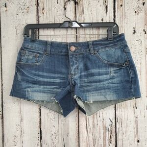 I Love H81 Size 26 Dark Wash Cut Off Denim Casual Summer Jean Short Shorts EUC‎